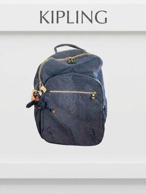 NWT Kipling Seoul Large Laptop Backpack Ink Blue 17" School Travel